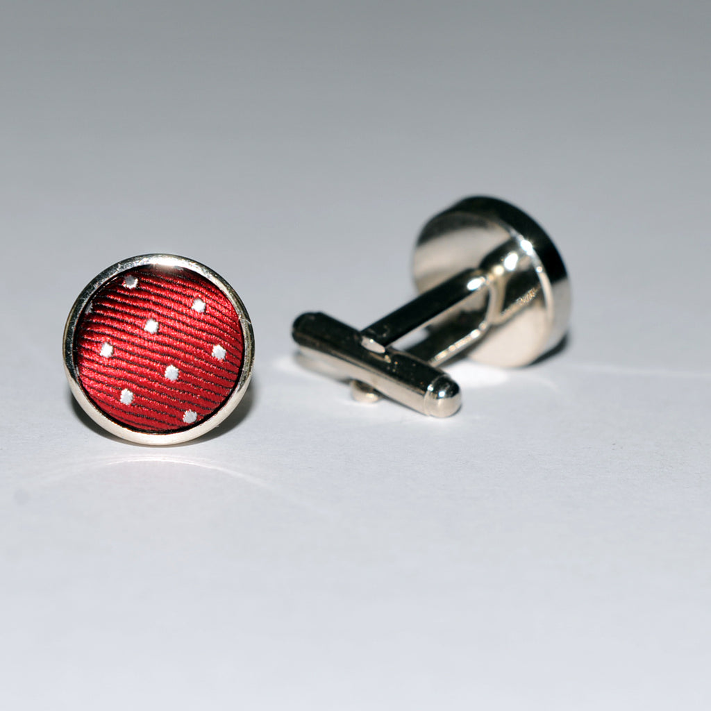 Cravate 100% soie Rouge Bordeaux à pois
