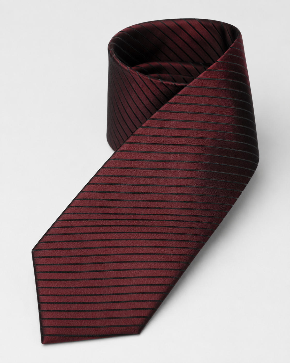 Cravate 100% soie Bordeaux rayée