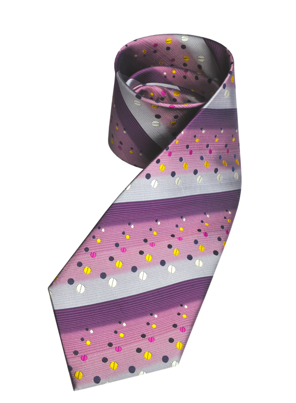 Cravate 100% soie Violet Multicolore à pois