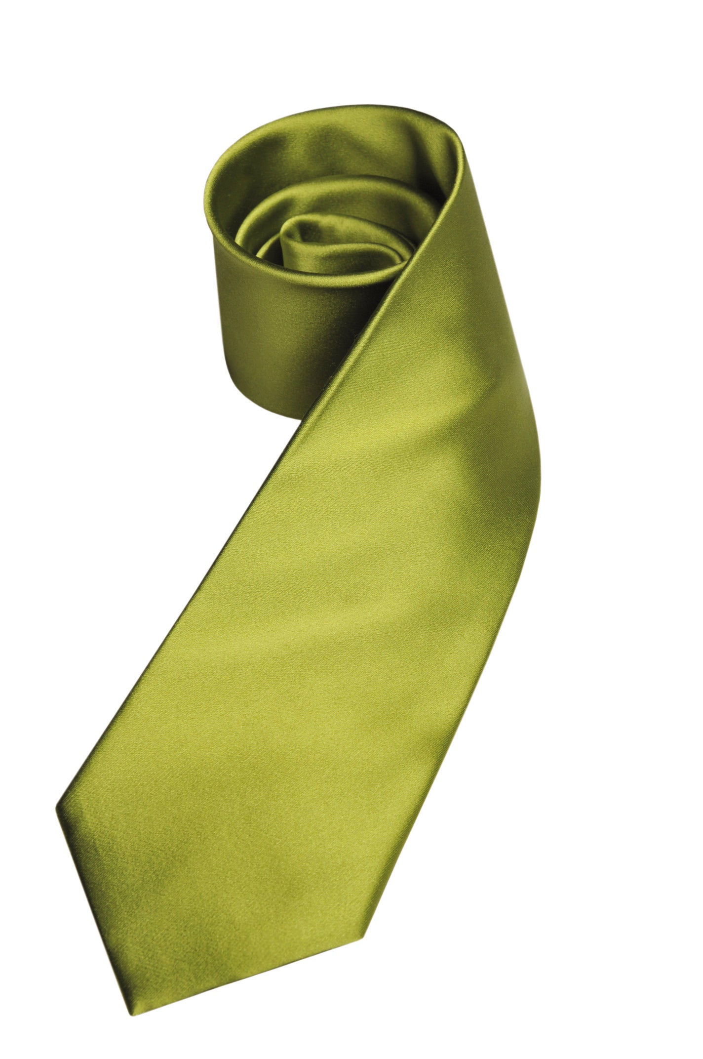 Cravate 100% soie Vert Chartreuse
