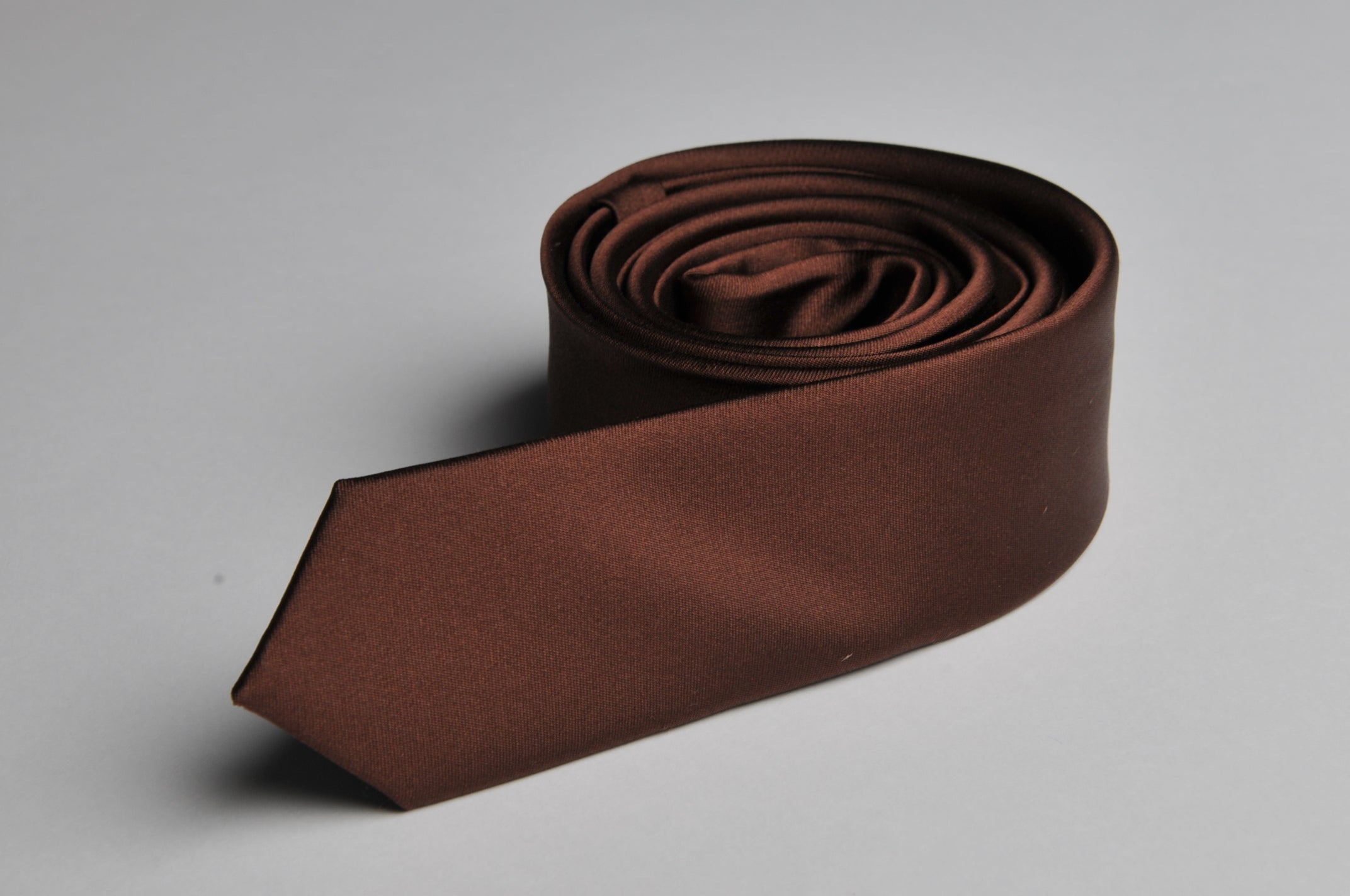 Cravate 100% soie Chocolat Slim