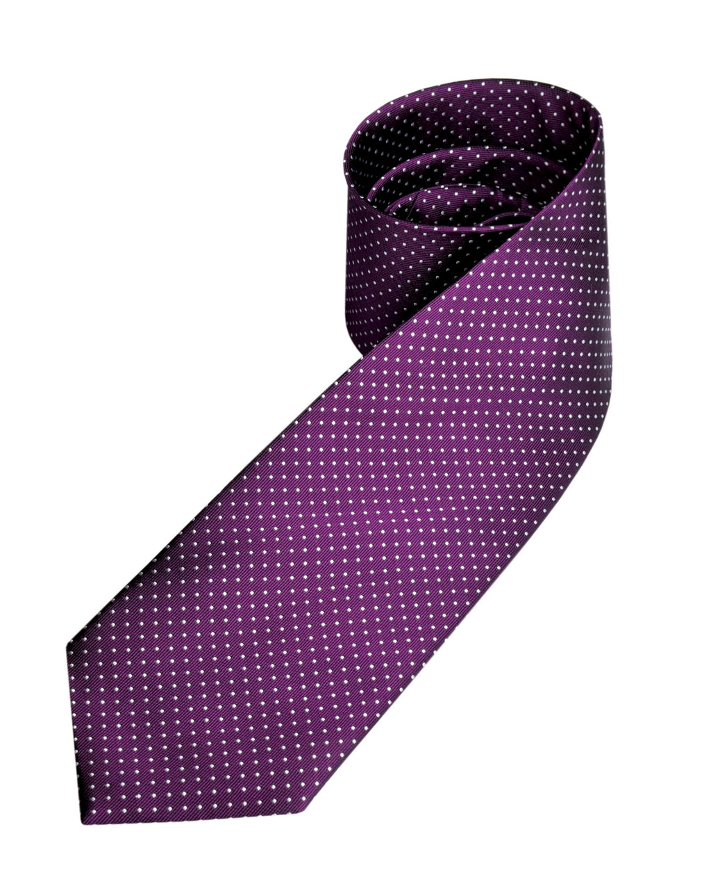 Cravate 100% soie Violet à pois