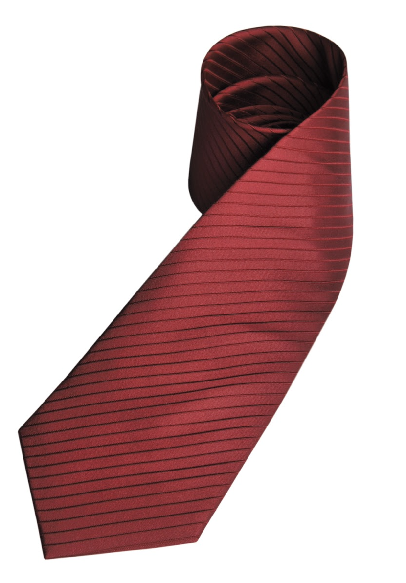 Cravate 100% soie Rouge Bordeaux rayée