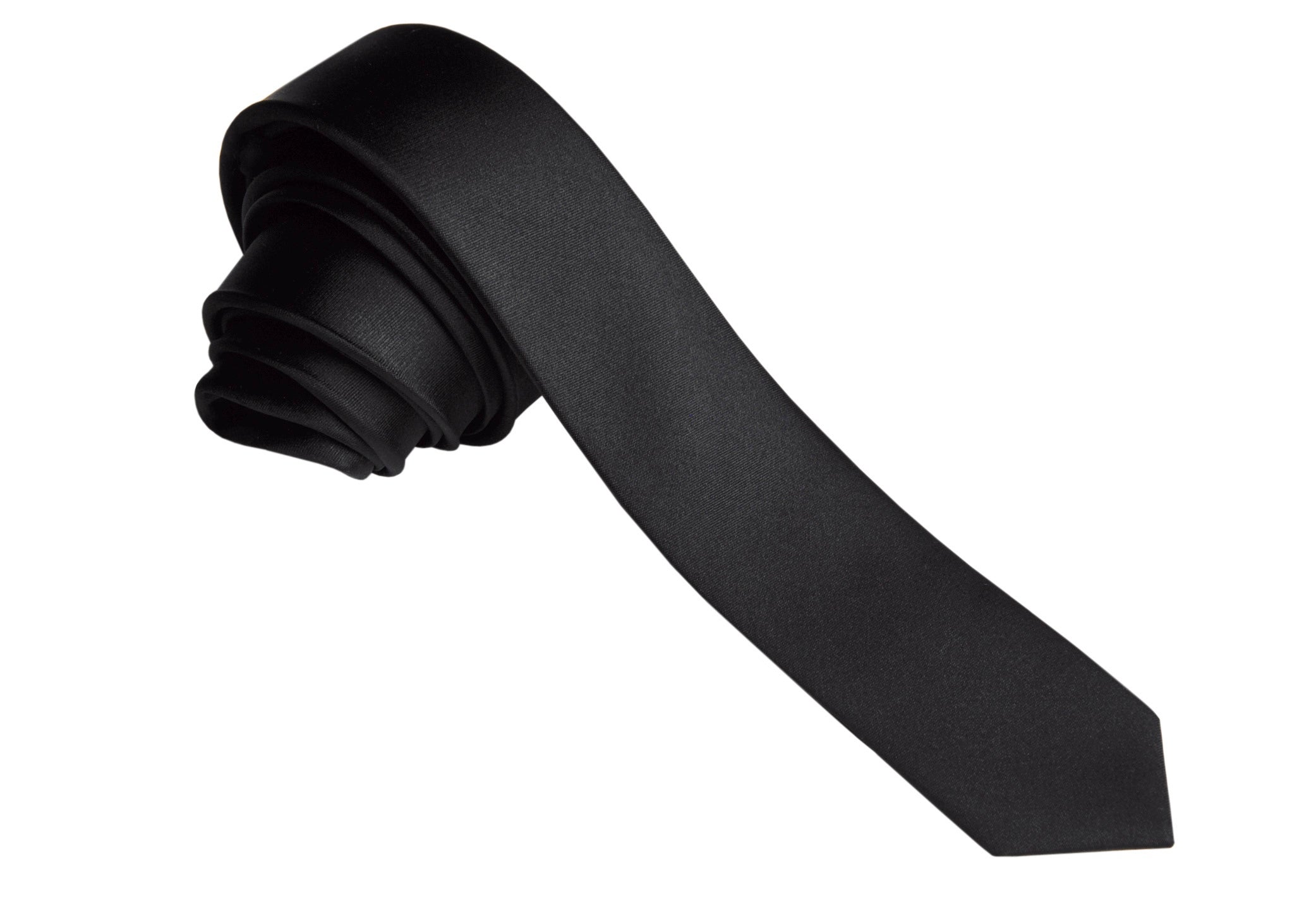 Cravate 100% soie Noir Slim