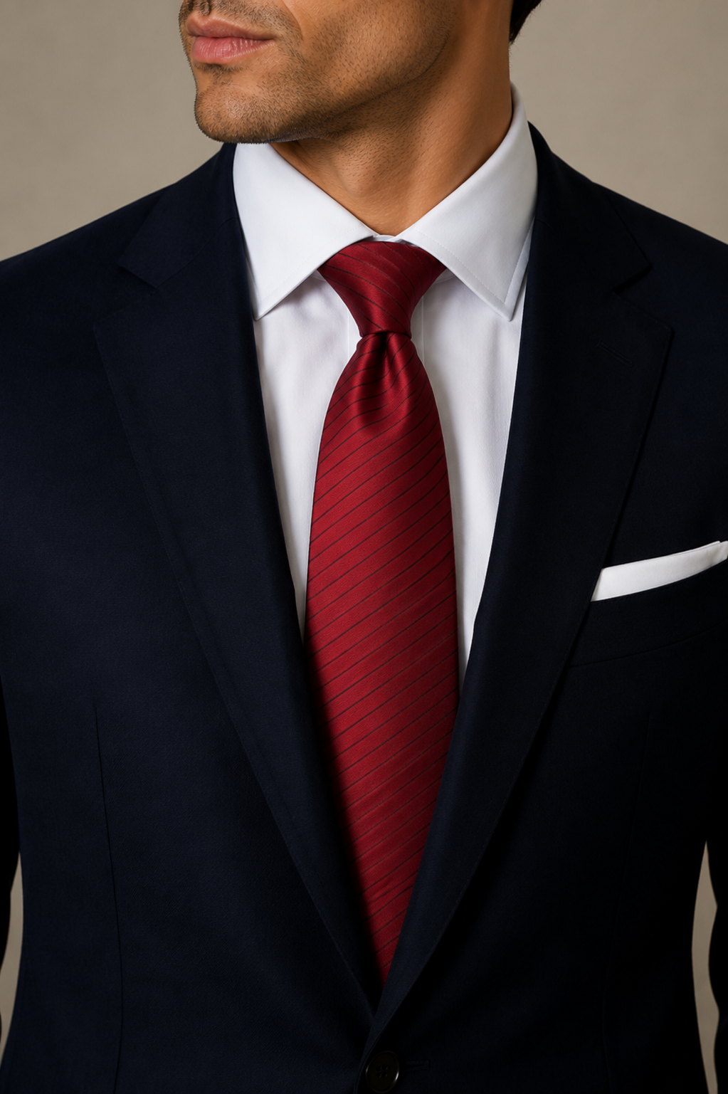 Cravate 100% soie Rouge Bordeaux rayée