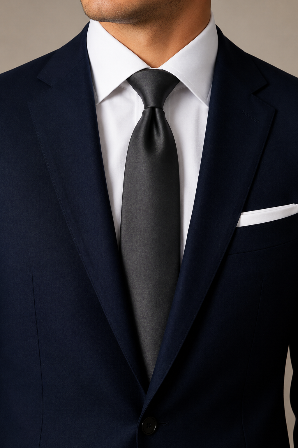 Cravate 100% soie Gris Foncé
